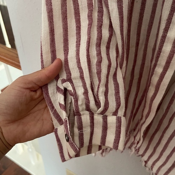 Umgee Striped Button-Up cotton shirt size L - Picture 4 of 10